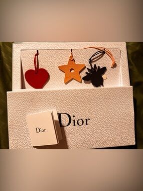 Dior Leather Bag Charm Trio